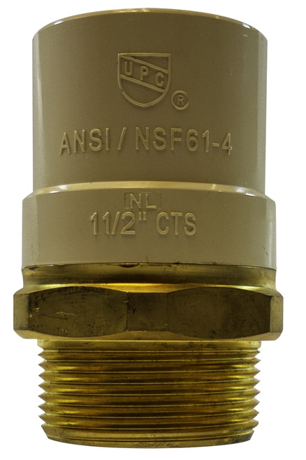 Midland Metal 35413LF Adapter, 1/2 in CPVC x 1/2 in MIP, Brass