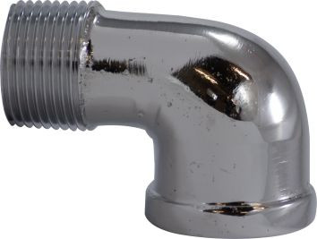 Midland Metal 45200 45 deg Street Elbow, 1/8 in FPT x 1/8 in MPT, Bronze, Chrome-Plated