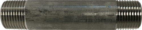 Midland Metal 48056 Welded Pipe Nipple, 3/8 in MPT x 3/8 in MPT, 12 in L, Stainless Steel, SCH 40 Schedule