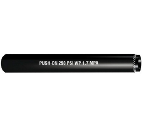 Buchanan Rubber PON-038-B General Purpose Push-On Hose, 700 ft L, 250 psi, Nitrile Rubber Tube, Black