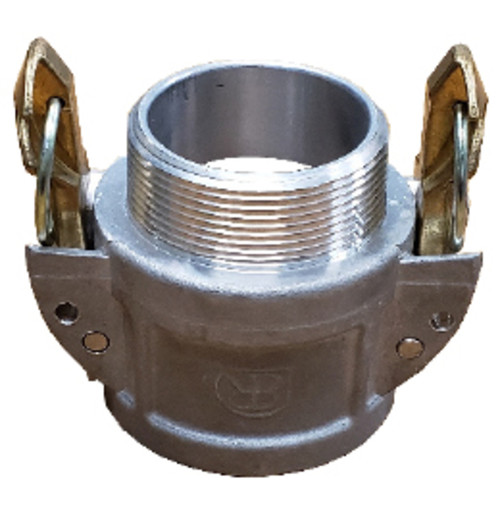 Buchanan Rubber CGBSL-400-A1 Cam and Groove Self-Locking Crimplok Coupler, 4 in Type B x 4 in MNPT, Aluminum