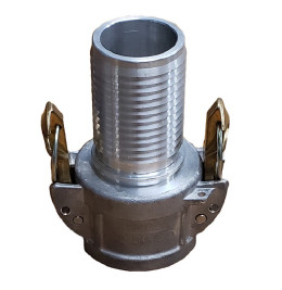 Buchanan Rubber CGCSL-600CR-A1 Cam and Groove Self-Locking Crimplok Coupler, 6 in Type C x 6 in Hose Shank, Aluminum