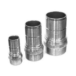 Buchanan Rubber CNT-200CR-SS316 Crimplok Combination Nipple, 2 in Hose Barbed x 2 in MIP, Stainless Steel