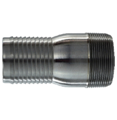 Buchanan Rubber CNT-400CS-S Heavy-Duty Crimplok Combination Nipple, 4 in MIP x 4 in Barbed, Steel, Plain