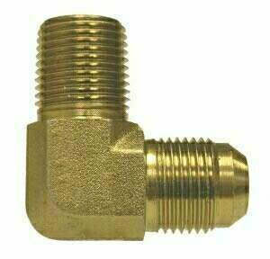 Midland Metal 2501816 90 deg Straight Elbow, 1/2 in 37 deg JIC Male Flared x 1 in MPT, Steel