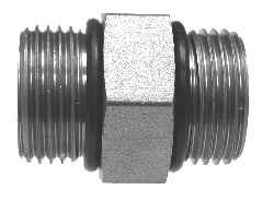 Midland Metal 6403O4 Union Hex Nipple, 1/4 in Male ORB x 1/4 in Male ORB, Steel