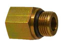 Midland Metal 6405O34 Straight Adapter, 3/8 in Male ORB x 1/4 in FNPT, Steel