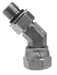 Midland Metal 6902NWO84 45 deg Swivel Adapter Elbow, 1/2 in Male ORB x 1/4 in FNPS, Steel