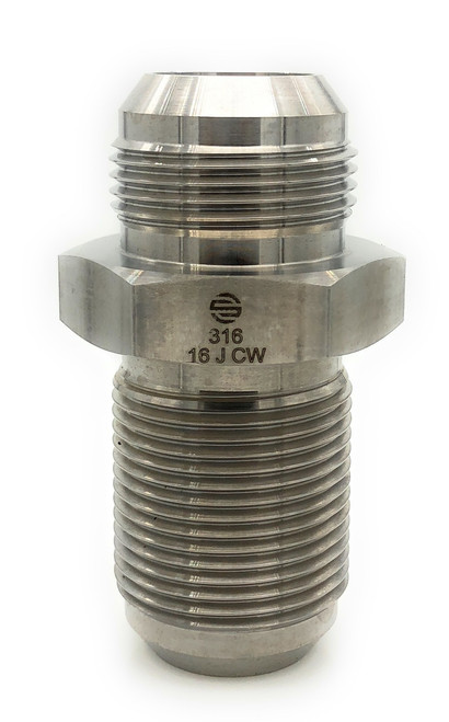 Stainless Adapters SS2700-08-08 Bulkhead Union, 1/2 in Male JIC x 1/2 in Male JIC, Stainless Steel