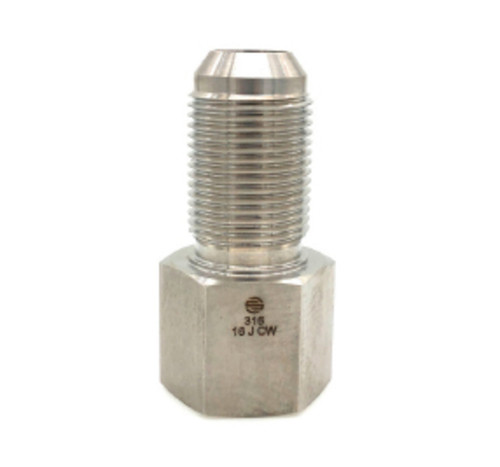 Stainless Adapters SS2705-04-04 Bulkhead Connector, 1/4 in Male JIC x 1/4 in FNPT, Stainless Steel