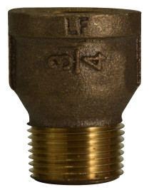 Midland Metal 44621LF Extension Piece, 1/2 in FPT x 1/2 in MPT, Brass