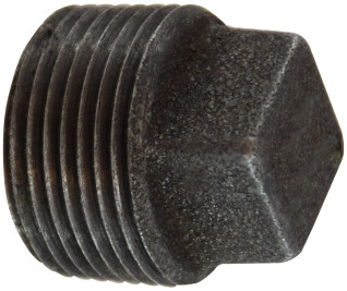 Midland Metal 65683 Solid Plug, 1/2 in MPT, Iron, Black