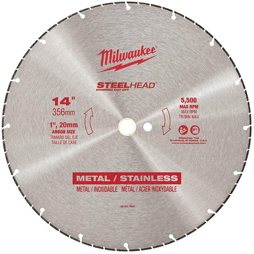 Milwaukee 49-93-7840 14 in. STEELHEAD Diamond Cut-Off Blade