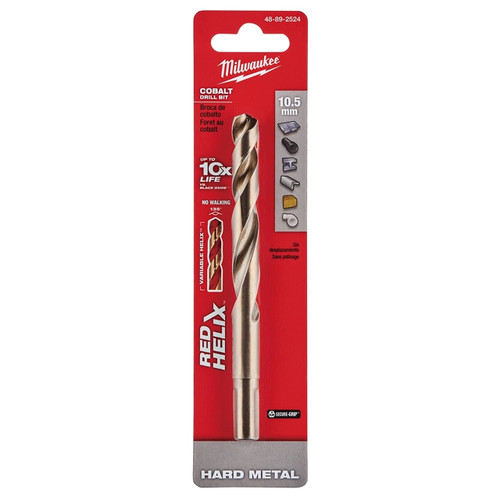 Milwaukee 48-89-2524 10.5mm COBALT RED HELIX Bit