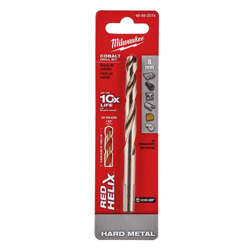 Milwaukee 48-89-2519 8mm COBALT RED HELIX Bit