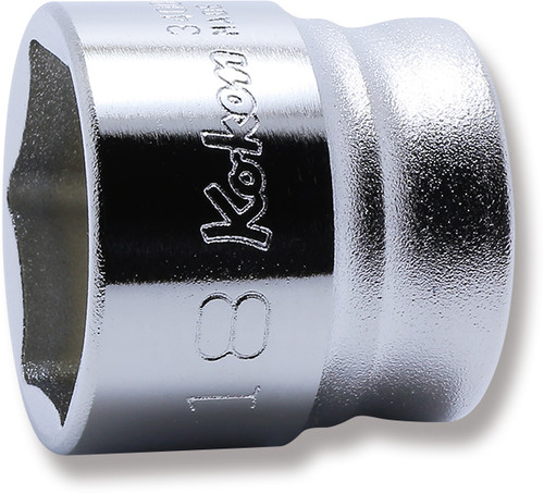 Ko-ken 3400MZ-18 3/8 Sq. Dr. Socket  18mm 6 point Length 22mm Z-series
