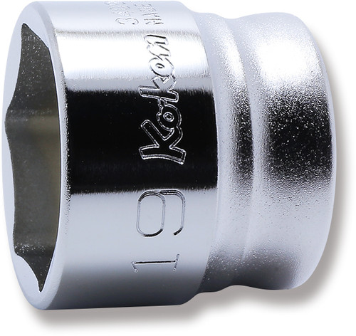 Ko-ken 3400MZ-19 3/8 Sq. Dr. Socket  19mm 6 point Length 22mm Z-series
