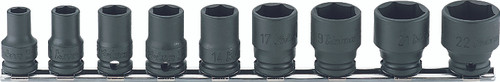 Ko-ken RS13401M/9 3/8 Sq. Dr. Socket set  8-22mm 6 point  Thin walled 9 pieces