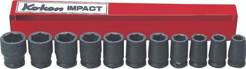 Ko-ken 13241M 3/8 Sq. Dr. Socket Set  9-19mm 6 point   11 pieces