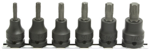 Ko-ken RS14025/6-L60 1/2 Sq. Dr. Bit Socket set TORX® T30-T60  Length 60mm  6 pieces