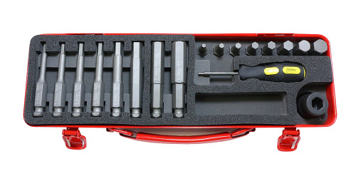 Ko-ken 14210M 1/2 Sq. Dr. Bit + Bit Holder Set  4-14mm Hex   18 pieces