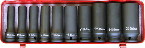 Ko-ken 14207M 1/2 Sq. Dr. 10 Piece Impact Deep 6-Point Socket Set  10-27mm
