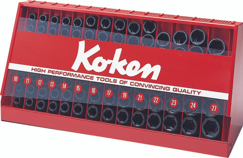 Ko-ken S14240M-00 1/2 Sq. Dr. 98 Piece 6-Point Metric Socket Set  10-27mm in Display Case