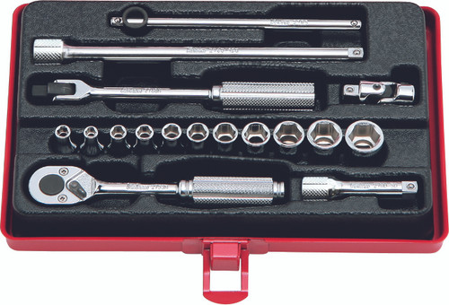 Ko-ken 2261M 1/4 Sq. Dr. 17 Piece Metric 6-Point Socket Set  4-12mm