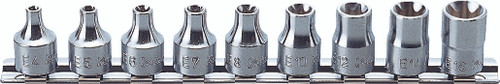 Ko-ken RS3425/9 3/8 Sq. Dr. 9 Piece TORX® Socket set E4-E16