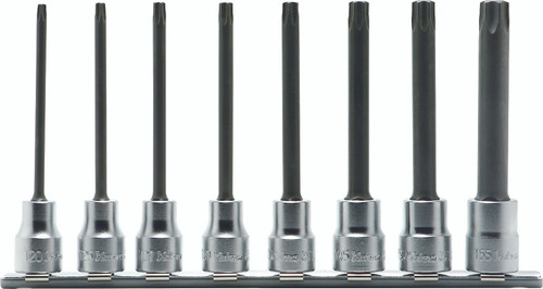 Ko-ken RS3025/8-L100R 3/8 Sq. Dr. 8 Piece Round Shank TORX® Bit Socket set T20-T55