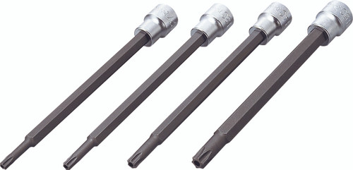 Ko-ken 3247 3/8 Sq. Dr. 4 Piece Tamper-Resistant TORX® Bit Socket set T27H-T50H