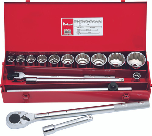 Ko-ken 6201M 3/4 Sq. Dr. 16 Piece 12-Point Metric Socket Set  22-60mm