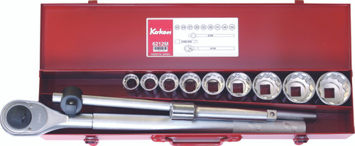 Ko-ken 6212M 3/4 Sq. Dr. 12 Piece 12-Point Metric Socket Set  22-50mm