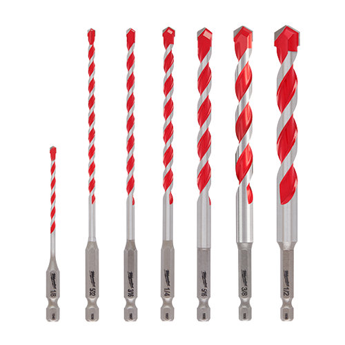 Milwaukee 48-20-9057 7PC. SHOCKWAVE Impact Duty Carbide Hammer Drill Bit Set