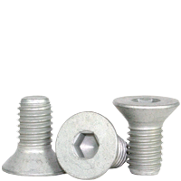 3/8"-16 x 1 1/2" Flat Head Socket Cap Screws, Mechanical Zinc Cr+3, Full Thread, Coarse (UNC), Alloy Steel, Qty 100
