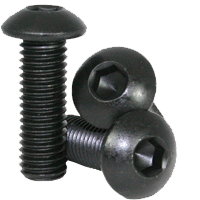 3/8"-16 x 3 1/2" Button Head Socket Cap Screws, Thermal Black Oxide, Full Thread, Coarse (UNC), Alloy Steel, Qty 100
