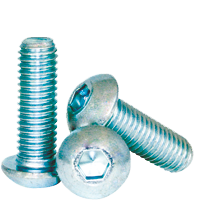 M8-1.25 x 30 mm Button Head Socket Cap Screws, Metric Class 12.9, Zinc-Bake Cr+3, Full Thread, Coarse (UNC), Alloy Steel, ISO 7380, Qty 100