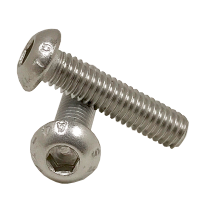 M8-1.25 x 35 mm Button Head Socket Cap Screws, 316 Stainless Steel A4, Full Thread, Coarse (UNC), Qty 100