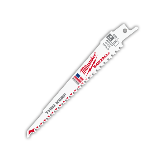 Milwaukee 48-01-2035 6 in. 5 TPI Thin Kerf SAWZALL Blades-Bulk 25