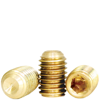 3/8"-16 x 1" Socket Set Screws, Cup Point, Brass, Coarse (UNC), Qty 100