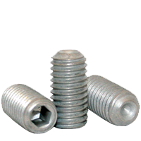 #10-32 x 1" Socket Set Screws, Cup Point, Zinc-Bake Cr+3, Fine (UNF), Alloy Steel, Qty 100