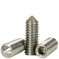 #8-32 x 1/4" Socket Set Screws, Cone Point, 18-8 Stainless Steel, Coarse (UNC), Qty 100