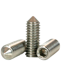 5/16"-18 x 3/8" Socket Set Screws, Cone Point, 18-8 Stainless Steel, Coarse (UNC), Qty 100
