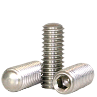 #10-24 x 1/2" Socket Set Screws, Oval Point, 18-8 Stainless Steel, Coarse (UNC), Qty 100