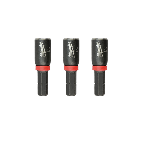 Milwaukee 49-66-4512 SHOCKWAVE Impact Duty 1/4" Insert Magnetic Nut Driver 3PK