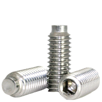 #8-32 x 3/8" Socket Set Screws, 1/2 Dog Point, 18-8 Stainless Steel, Coarse (UNC), Qty 100