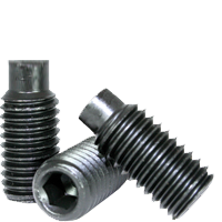 M8-1.25 x 25 mm Socket Set Screws, Dog Point, Metric Class 45H, Black Oxide, Coarse (UNC), Alloy Steel, ISO 4028 / DIN 915, Qty 100