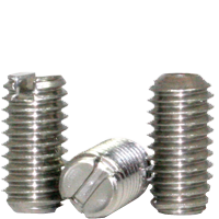 5/16"-18 x 3/4" Slotted Set Screws, Cup Point, 18-8 Stainless Steel A2, Coarse (UNC), Qty 100