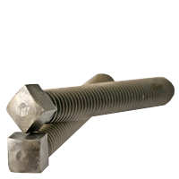 1"-8 x 3 1/2" Square Head Set Screws, 1/2 Dog Point, Plain Finish, Coarse (UNC), Case Hardened, Qty 10