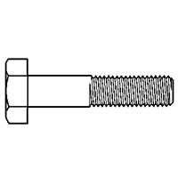 M16-2.00 x 80 mm Hex Cap Screws, Metric Class 10.9, Zinc-Yellow Cr+6 Bake, Partial Thread, Coarse (UNC), DIN 931 / ISO 4014, Qty 25